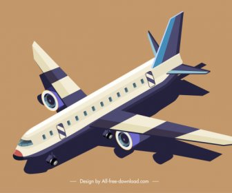 Esboço Do 3d Do Projeto Moderno Do ícone Do Avião