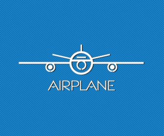 Samolot Logotyp Projekt Płaski Biały