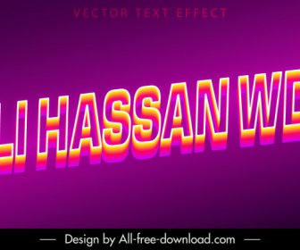 Ali Hassan Wdh Neon Metin Efekti Zarif 3d Dekor