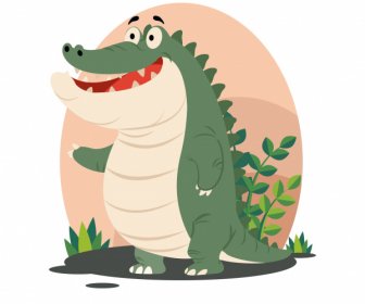 Alligator Painting Funny Cartoon Sketch