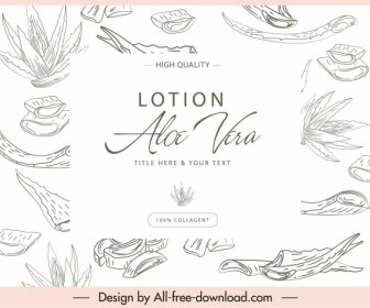 Aloe Vera Cosmetic Label Classic Handdrawn Decor