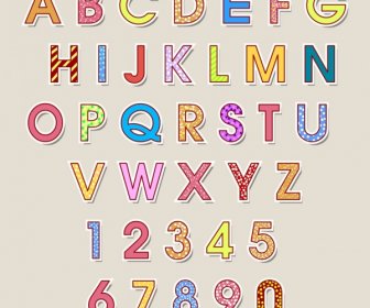 Alphabet Background Colorful Capital Letters Decoration Flat Design