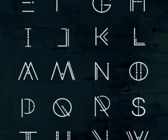 Alphabet Background Contrasted Flat Classical Sketch