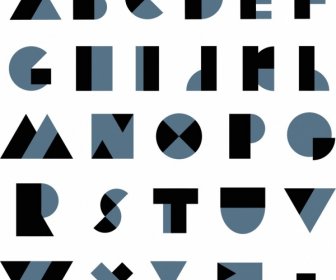 Caratteri Dell'alfabeto Sfondo Nero Dark Blue Decori Moderni