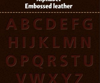 Alphabet Background Dark Leather Design