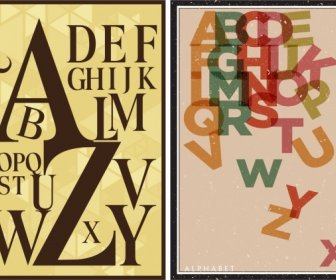 Alphabet Background Sets Multicolored Texts Decoration