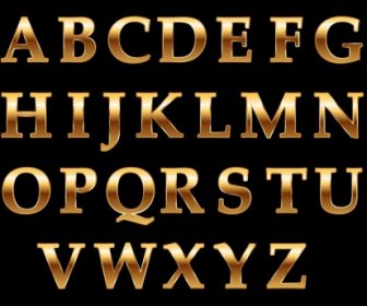 Alphabet Background Shiny Golden Capital Texts Decor