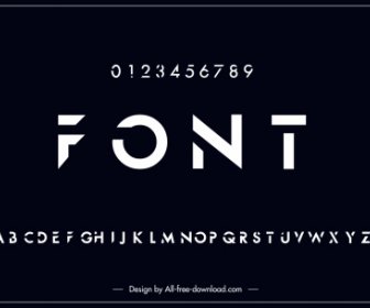 Alphabet Background Template Modern Dark Black Design