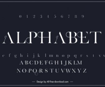 Alphabet Background Template Modern Dark Black White Design