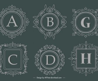 Alphabet Border Templates Elegant European Retro Seamless Decor