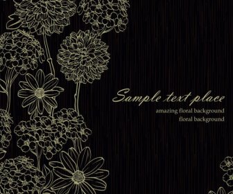 Amazing Flower Drawing Background Vector