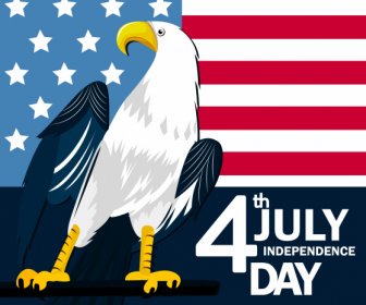 America Independence Day Banner Flag Eagle Decor