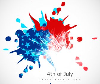 アメリカ独立記念日のお祝い汚れた背景ベクトル 7 月 4 日にアメリカの国旗色で