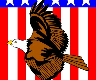 Poder Americano Fundo Da Bandeira Da águia Elementos Decoração