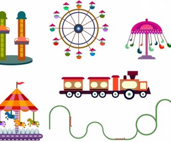 amusement park design elements various games sketch
