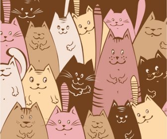 Lucu Kucing Kartun Vektor Desain