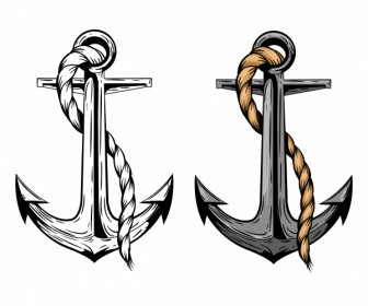 Anchors Icons Classical Mockup Sketch