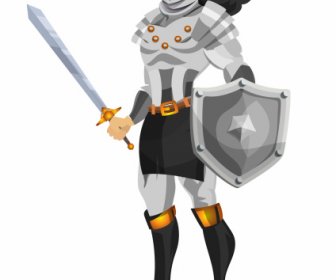 Ancient Knight Icon Metallic Armor Decor