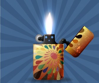 Ancient Lighter Icon 3d Colorful Realistic Design