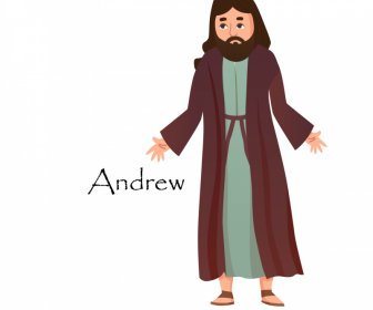 Andrew Apostle Icon Cartoon Character Design