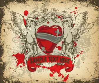 Angel And Love Elements Vector Background