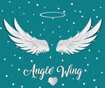 Angle Background White Wings Heart Round Icons Decor