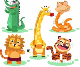 Иконки животных милые стилизованные мультяшные персонажи -2
