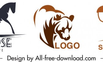 Animali Logotipi Disegno Piatto A Mano