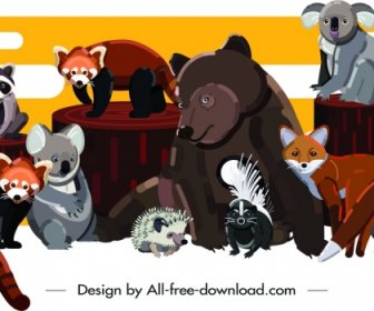 Diseño De Personajes De Dibujos Animados De Animales Pintura Lindo