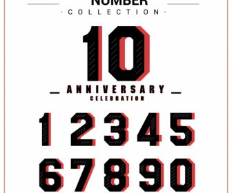 Jahrestag Banner Vorlage Sequenz Nummerierung Skizze
