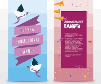 Announcement Banners Vector Graphic