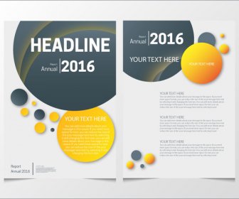 Annual Report Brochure Design With Various Colorful Rounds