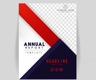 Annual Report Cover Template Elegant Contrast Checkered Geometry