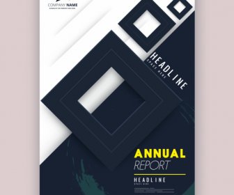 Annual Report Cover Template Modern Squares Decor
