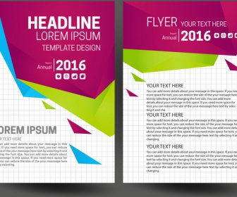 Annual Report Flyer Set With Modern Style Background