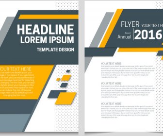 Annual Report Flyer Template On Abstract Modern Background