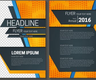 Annual Report Flyer With Dark And Bright Background