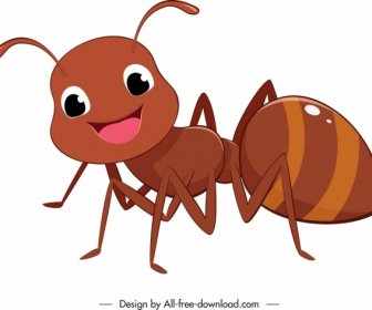 Ant Icon Lovely Stylized Cartoon Sketch