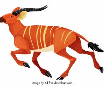 антилопы значок цветной мультфильм эскиз