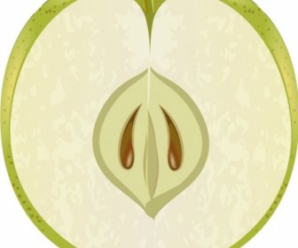 Apfel Fruchthintergrund Nahaufnahme Vertikaler Schnitt Skizze
