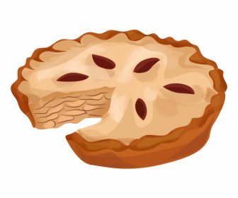 Apfelkuchen-Dessert-Ikone Handgezeichnete Retro-Skizze