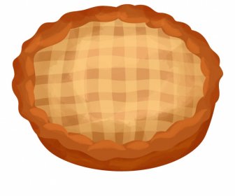Apple Pie Icon Classical Sketch