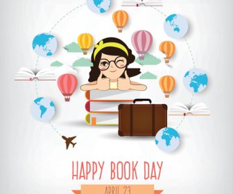 дизайн вектор день апреля счастливые книги