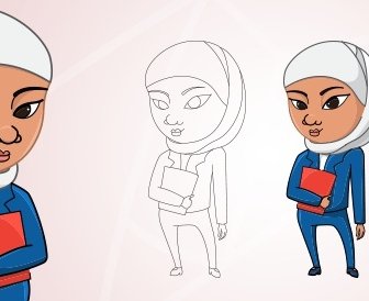 Wanita Arab Vektor Karakter