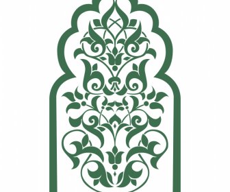 Modèle D’ornement Islamique Arabesque Cadre Symétrique Curevs Croquis
