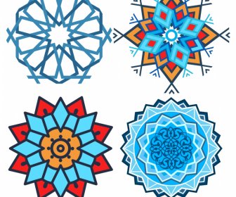  Plantillas Decorativas árabes Formas De Ilusión Geométrica Simétrica