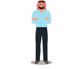 arabic islamic man icon cartoon character design