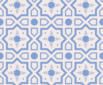 Plantilla De Patrón árabe Plana Clásica Simétrica Repetición Diseño Geométrico