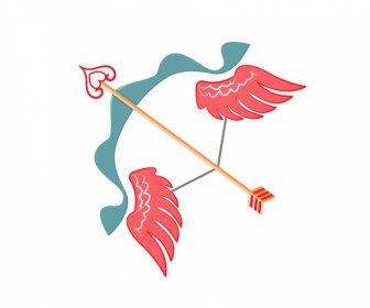 Archer Valentine Icon Dekorasi Sayap Malaikat Klasik