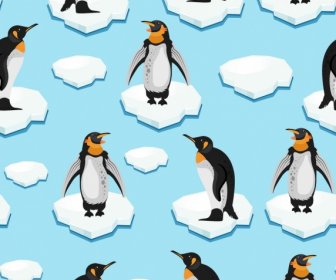 Arctic Pattern Penguin Ice Icons Decor